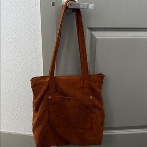 Rust Corduroy Tote Bag